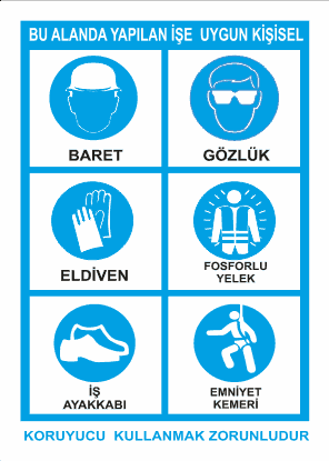 Bu Alanda Yapılan İşe Uygun Kişisel Koruyucu Kullanmak Zorunludur