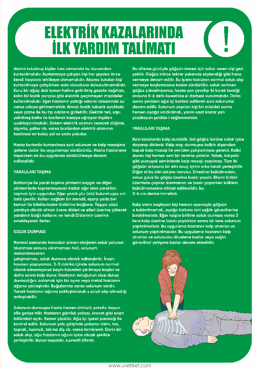 Elektrik Kazalarına İlk Yardım Talimatı